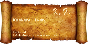 Keskeny Iván névjegykártya